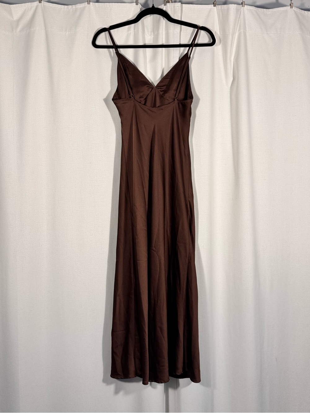 Abercrombie & Fitch Brown Satin Midi Dress - Picture 2 of 6
